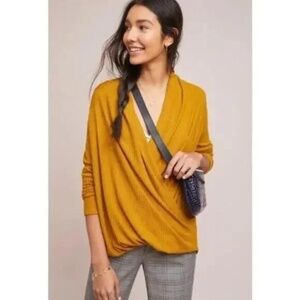 Akemi + Kin Anthropologie Waffle Knit Wrap Sweater XS